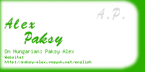 alex paksy business card